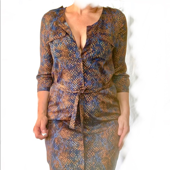 Moda international(Victoria Secret) shirt dress, blue/orange - Picture 6 of 8